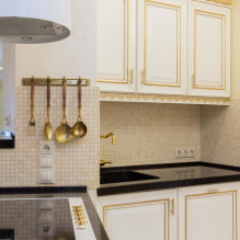 How to use gold color in the interior of the kitchen? -3