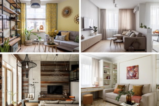 A selection of ready-made color combinations in the living room interior