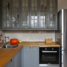 Kitchen set with glass facades-2