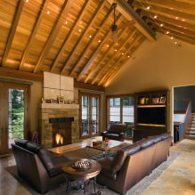 Ceiling decoration in a wooden house-1