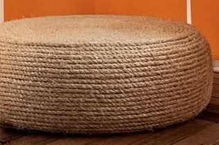 DIY ottoman from a tire