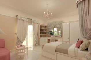 Children's room in beige colors