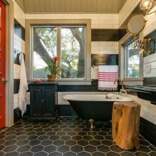 Black floor: choice of material, design, combination with the ceiling and walls-3