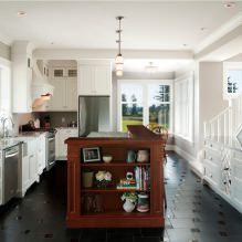 Black floor: choice of material, design, combination with the ceiling and walls-2