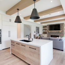 Decorative beams on the ceiling: types, materials, design, color, choice of style-1