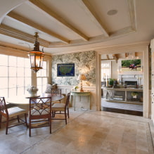 Decorative beams on the ceiling: types, materials, design, color, choice of style-10