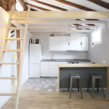 Decorative beams on the ceiling: types, materials, design, color, choice of style-19