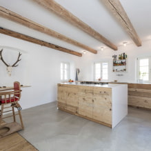 Decorative beams on the ceiling: types, materials, design, color, choice of style-18