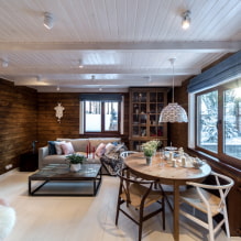 Decorative beams on the ceiling: types, materials, design, color, choice of style-5