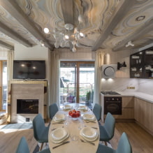 Decorative beams on the ceiling: types, materials, design, color, choice of style-9