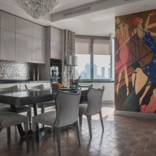 Wallpaper in the kitchen - interior design features-5