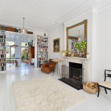 White floor in the interior: types, design, combination with the color of walls, ceiling, doors, furniture-8