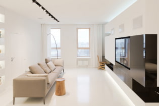 White floor in the interior: types, design, combination with the color of walls, ceiling, doors, furniture