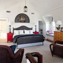 Interior design of a bedroom in a marine style-2