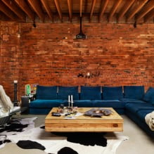 Brick in the interior of the living room-4