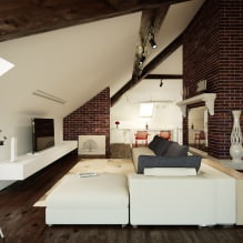 Brick in the interior of the living room-3