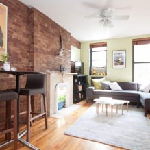 Brick in the interior of the living room-2