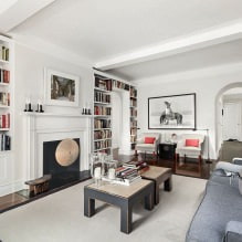 False fireplaces in the interior of the living room-2