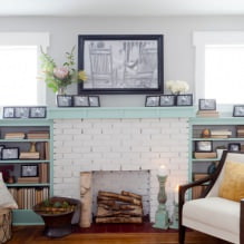 False fireplaces in the interior of the living room-6