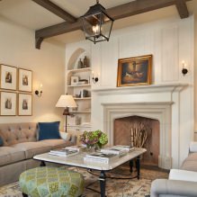 False fireplaces in the interior of the living room-5