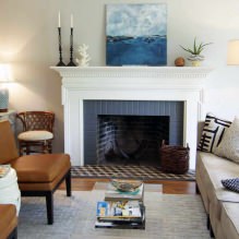 False fireplaces in the interior of the living room-11