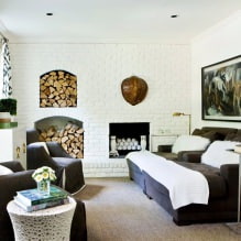 False fireplaces in the interior of the living room-7