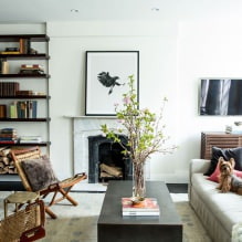 False fireplaces in the interior of the living room-8