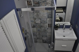 Small bathroom with shower corner 3 sq. m. in Khrushchev