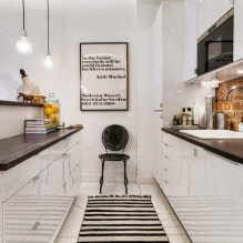 Kitchen apron for a brick: features of the photo-3