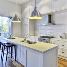 Kitchen apron for a brick: features of the photo-9