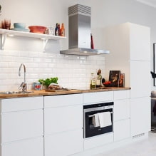 Kitchen apron for a brick: features of the photo-8