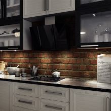 Kitchen apron for a brick: features of the photo-6