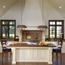 Kitchen apron for a brick: features of the photo-5