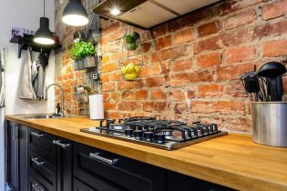 Brick kitchen apron: photo features