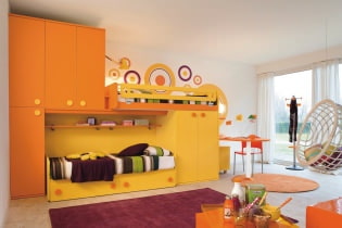 Orange color in the children's room: features, photos