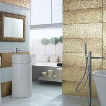 Bathroom interior design in gold color -11