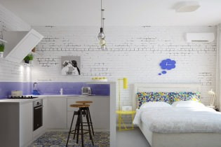 Modern design of a studio apartment of 24 sq. m.